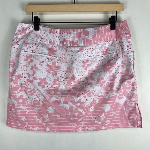 Adidas ClimaCool Floral Print Tennis Golf Athletic Skirt Skort Pink White Size 8 - Picture 4 of 5